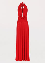 Elysia Mesh Maxi Dress Cherry Red