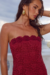 JESSICA FLORAL DETAIL MAXI DRESS CHERRY