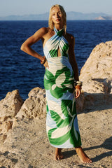 AUBRIE CROSS FRONT MIDI DRESS AMOREE BLUE