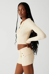 Nolan Cable Cloud Knit Mini Short French Vanilla