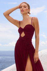 DANIKA SIDE SLIT MAXI DRESS BERRY