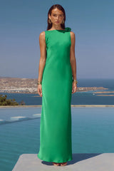 ZURINA LOW BACK MAXI DRESS EMERALD