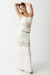 Memphis Lace Maxi Skirt Porcelain