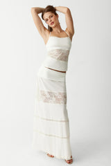 Memphis Lace Maxi Skirt Porcelain