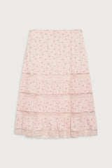 Solstice Floral Midi Skirt Baby Bouquet Pink