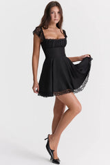 black a line mini dress
