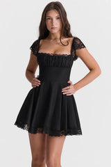 black a line mini dress