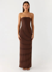 Belisse Beaded Mesh Maxi Dress Chocolate