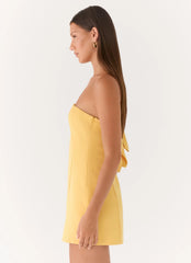 Honey Bow Mini Dress Yellow
