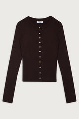 Lenon Cloud Knit Button Up Cardigan Mocha