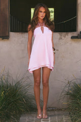 FREYA FLOWY HALTER MINI DRESS PETAL