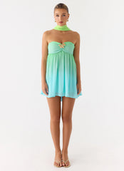 Calantha Scarf Mini Dress Sea Ombre
