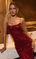 Blaze Maxi Dress Backless Sequin Dress in Wine