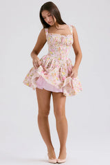 pink meadow print cotton mini dress