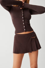Lenon Cloud Knit Button Up Cardigan Mocha