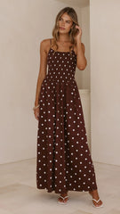 Gena Maxi Dress Chocolate Polka