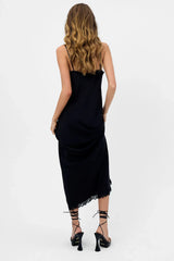 Cara Satin Maxi Dress Black