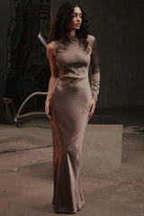 smoke one sleeve maxi dress