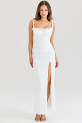 white mesh maxi dress