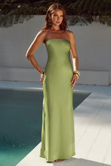 CELESTE STRAPLESS MAXI DRESS OLIVE