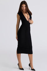 black bandage midi dress