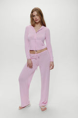 Ela Low Rise Knit Pants Pink Cloud