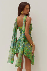ALORA SCOOP NECK MINI DRESS INDIANA GREEN