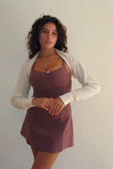 Valentina Terry Polka Dot Dress Chocolate