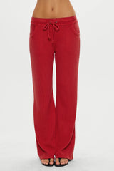 Emma Thermal Low Rise Pants Strawberry Red