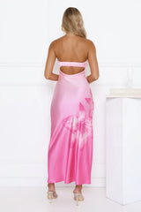 Lush Orchid Strapless Satin Maxi Dress Pink