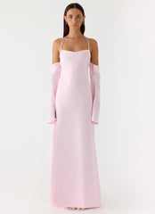 Breathe Me Long Sleeve Maxi Dress Baby Pink