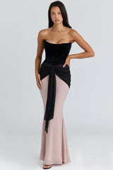 black blush chiffon maxi dress limited edition