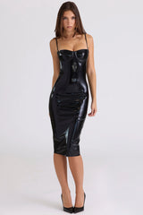 black latex midi dress limited edition