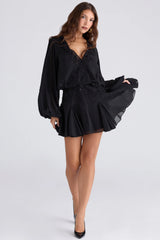 black hand beaded georgette mini dress limited edition