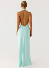 Mougleta Backless Maxi Dress Aqua