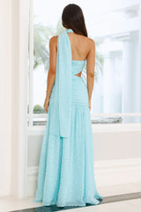 What A Girl Loves Strapless Maxi Dress Blue