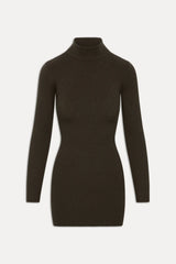 Date Night Knit Mini Dress Chocolate Brown