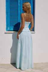 KEILY SQUARE NECK MAXI DRESS BLUE