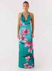 Yoon Beaded Cowl Maxi Dress Petal Reef