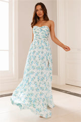 Dainty Events Strapless Maxi Dress Blue