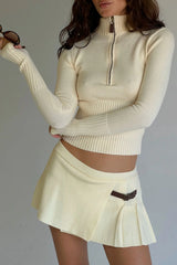 Maverick Cloud Knit Half Zip Sweater French Vanilla