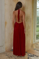 VANESSA HIGH NECK MAXI DRESS CHERRY