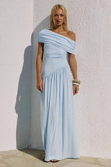 MALANI ONE SHOULDER MAXI DRESS BLUE
