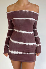 Cinzia Long Sleeve Tie Dye Dress Taro Tie Dye