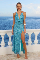 CICI MAXI DRESS OPHELIA BLUE