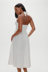 x BELLA HADID Fort Worth Fairy Midi Dress Salt Air Eyelet