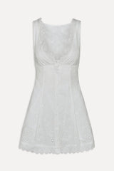 x BELLA HADID Farm Eyelet Mini Dress Salt Air Eyelet
