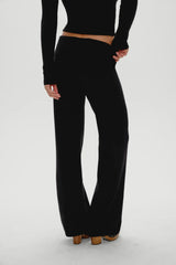 Dawson Knit Fold Over Pants Black