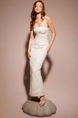 white floral lace maxi dress