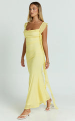 Rosha Maxi Dress Ruffle Strap Dress in Butter